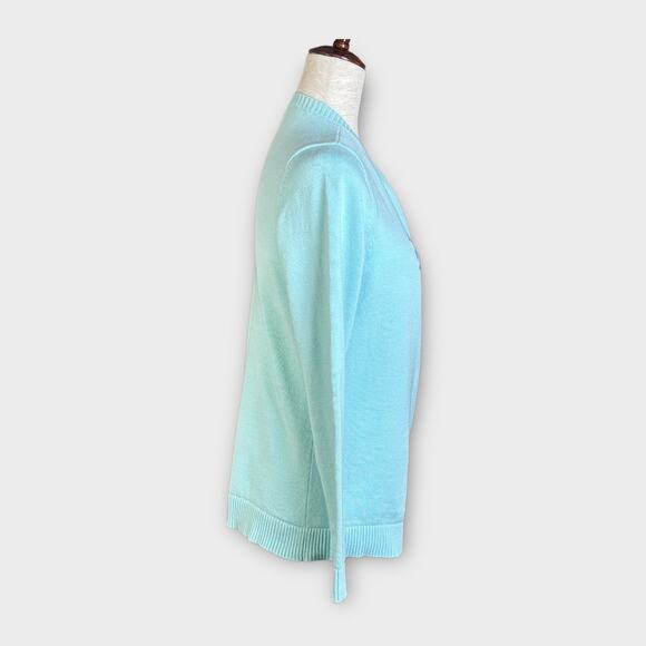 Vineyard Vines Preppy Aqua Teal Zebra Whale Pullover Crewneck Sweater Sz Medium - Picture 4 of 9